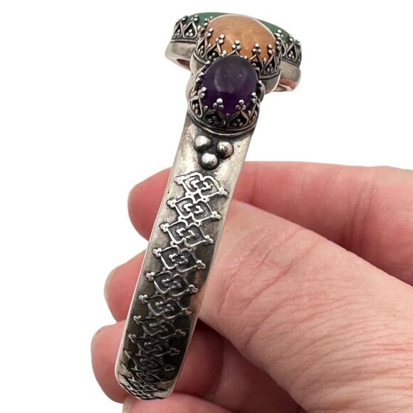 Carolyn Pollack Relios Womens Bracelet Sterling Silver Multi Gemstone Cuff - Picture 8 of 9